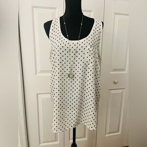 LOFT White and Black Diamond Pattern Tank Top